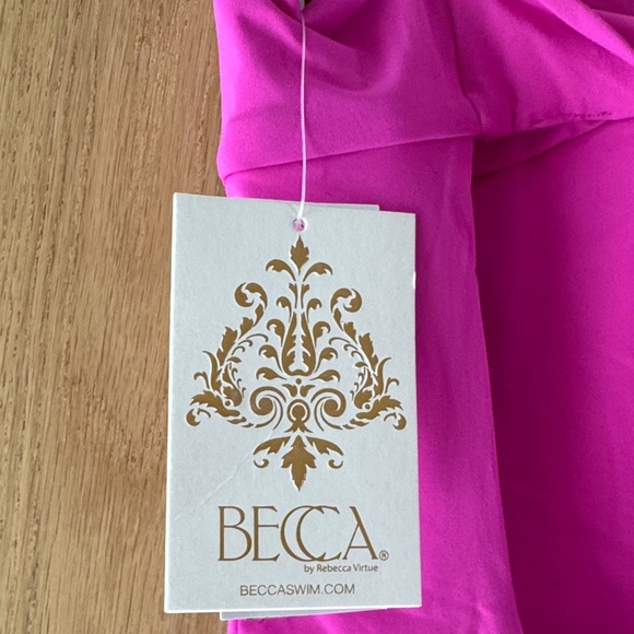 BECCA Fuchsia Cut-Out One-Piece Swimsuit - Picture 4 of 5